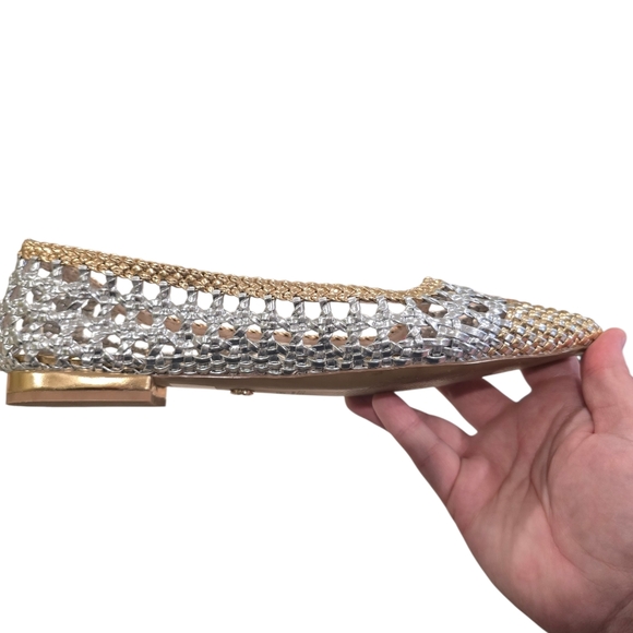 Anthropology CECELIA NEW YORK Metallic Woven Pointed-Toe Flats - Picture 5 of 9